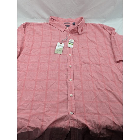 NWT IZOD Saltwater Dockside Button Down 5XLT Pink Plaid Cotton Lightweight - Picture 3 of 8